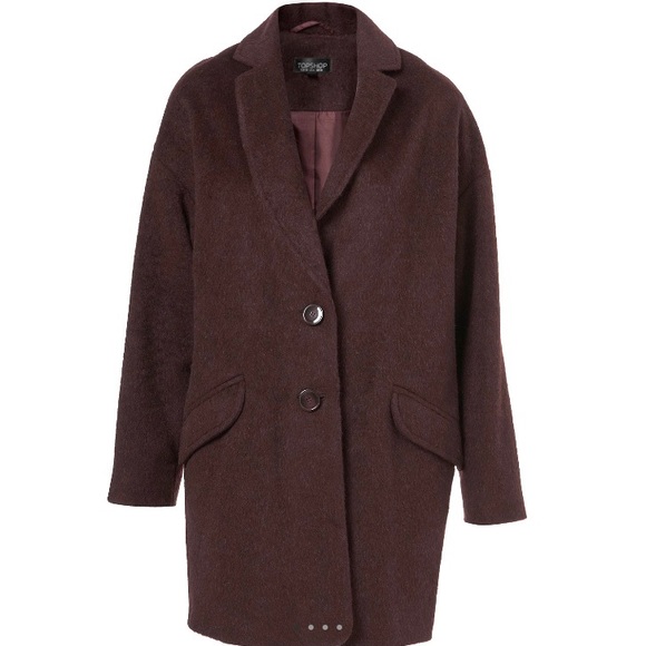 Topshop burgundy coat - Picture 2 of 7